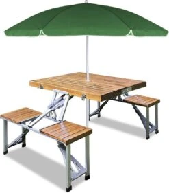 Merkloos Deuba Picknicktafel Campingtafel - Opvouwbaar Voor 4 Personen - Hout En Aluminium -Buiten Kamperen Apparatuur 1053x1200 4