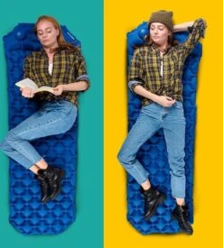 TRVLMORE Slaapmat - Zelfopblazend - 1 Persoons - Ingebouwde Pomp En Kussen - Blauw -Buiten Kamperen Apparatuur 1076x1200