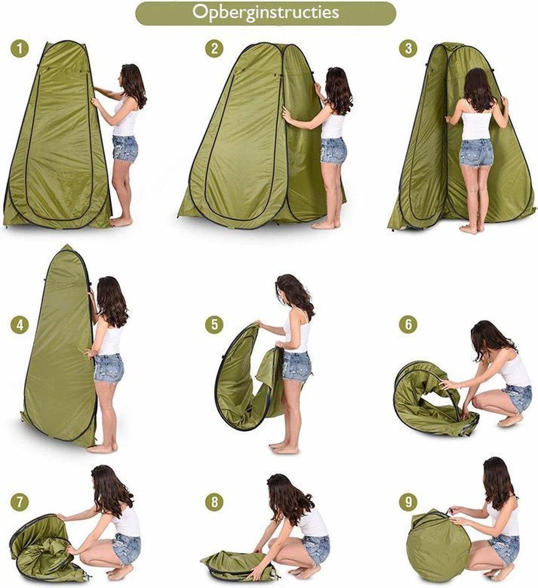 NordFalk Douchetent Pop-up 190 Cm - Camping Douche - Omkleedtent - Incl. Tentharingen En Draagtas - Groen 5 NordFalk Douchetent Pop-up 190 Cm - Camping Douche - Omkleedtent - Incl. Tentharingen En Draagtas - Groen - Afbeelding 3