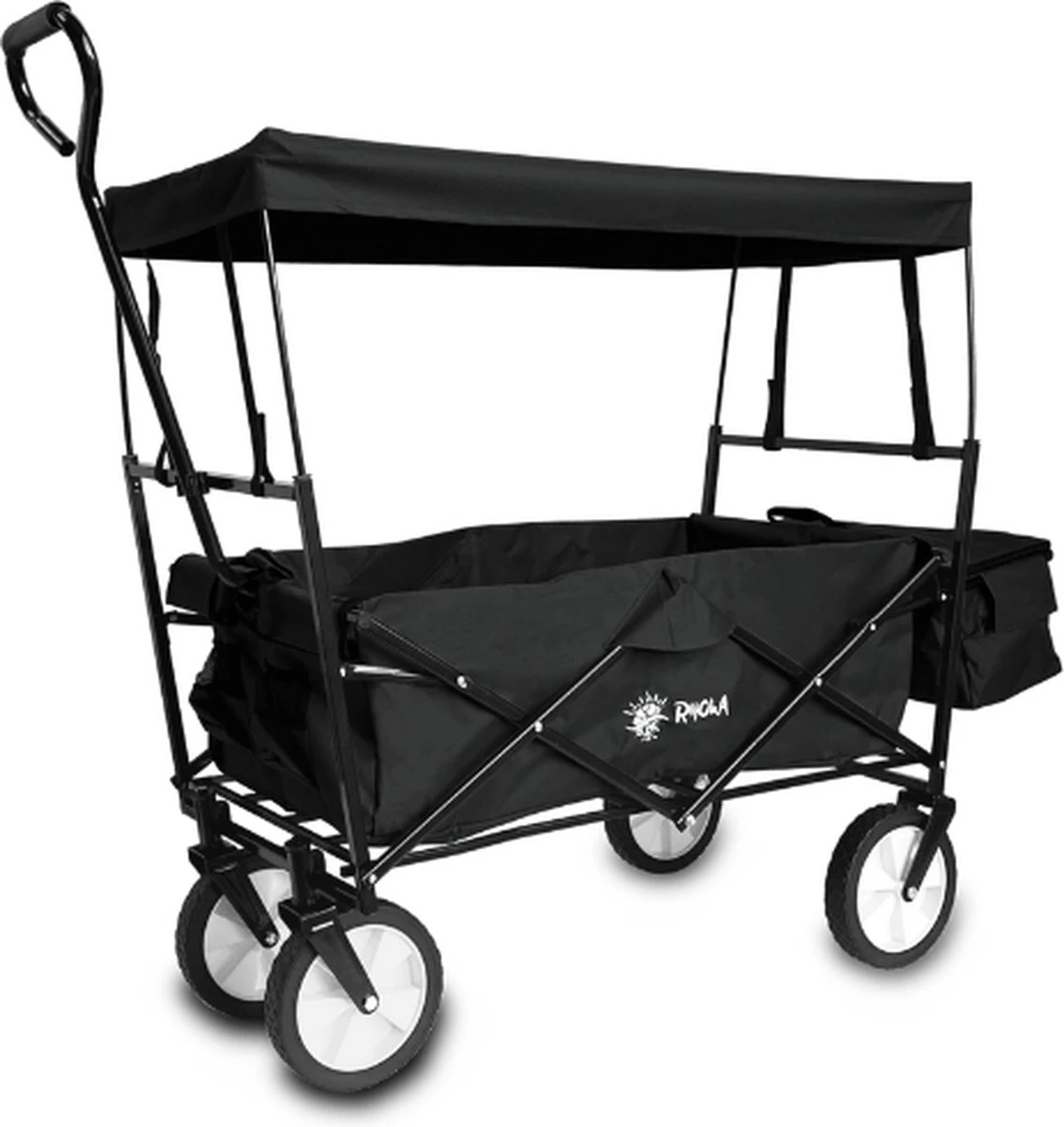 Rijoka Opvouwbare Bolderkar/Bolderwagen | Met Dakje En Draagtas | Zwart 3 Rijoka Opvouwbare Bolderkar/Bolderwagen | Met Dakje En Draagtas | Zwart