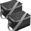 Trendoz Set Van 2x Stuks Kleine Koeltas Zwart Voor 6 Blikjes Met Rits En Draagband - Lunch-drankjes-medicijnen - 20 X 13 X 13 Cm -Buiten Kamperen Apparatuur 1138x1200 2