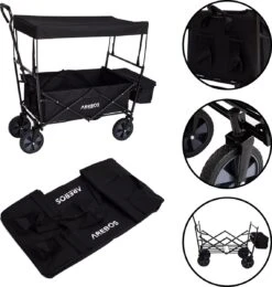 AREBOS Handwagen Vouwbare Dak Handwagen Vouwbare Trolley Uitrustingswagen Zwart 20 AREBOS Handwagen Vouwbare Dak Handwagen Vouwbare Trolley Uitrustingswagen Zwart -Buiten Kamperen Apparatuur 1141x1200 4