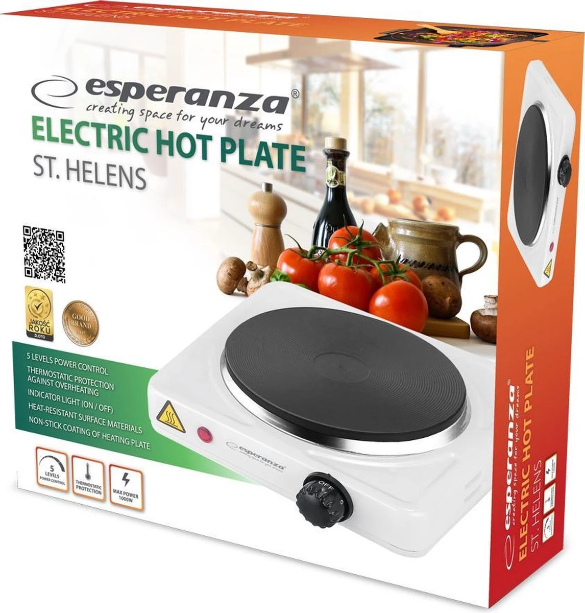 Esperanza Elektrische Kookplaat Voor 1 Pan 4 Esperanza Elektrische Kookplaat Voor 1 Pan - Afbeelding 2