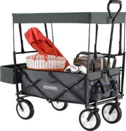 Monzana Bolderkar Opvouwbaar - 100 Liter - Met Afneembaar Dak Grijs -Buiten Kamperen Apparatuur 1148x1200 4