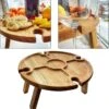 Merkloos Opvouwbare Draagbare Picknicktafel, Outdoor Opvouwbare Lichtgewicht Kampeertafel 30,5 Cm Kleine Houten Wijnpicknicktafel Voor Feest, Strand, Tuin, Camping, Barbecue, Reizen -Buiten Kamperen Apparatuur 1151x1200 2