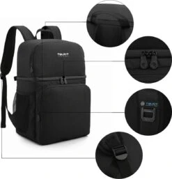 Koeltas Rugzak (28L) - Geschikt Voor 16 Blikjes - Lunchtas Voor Dames En Heren - Zwart -Buiten Kamperen Apparatuur 1152x1200 2