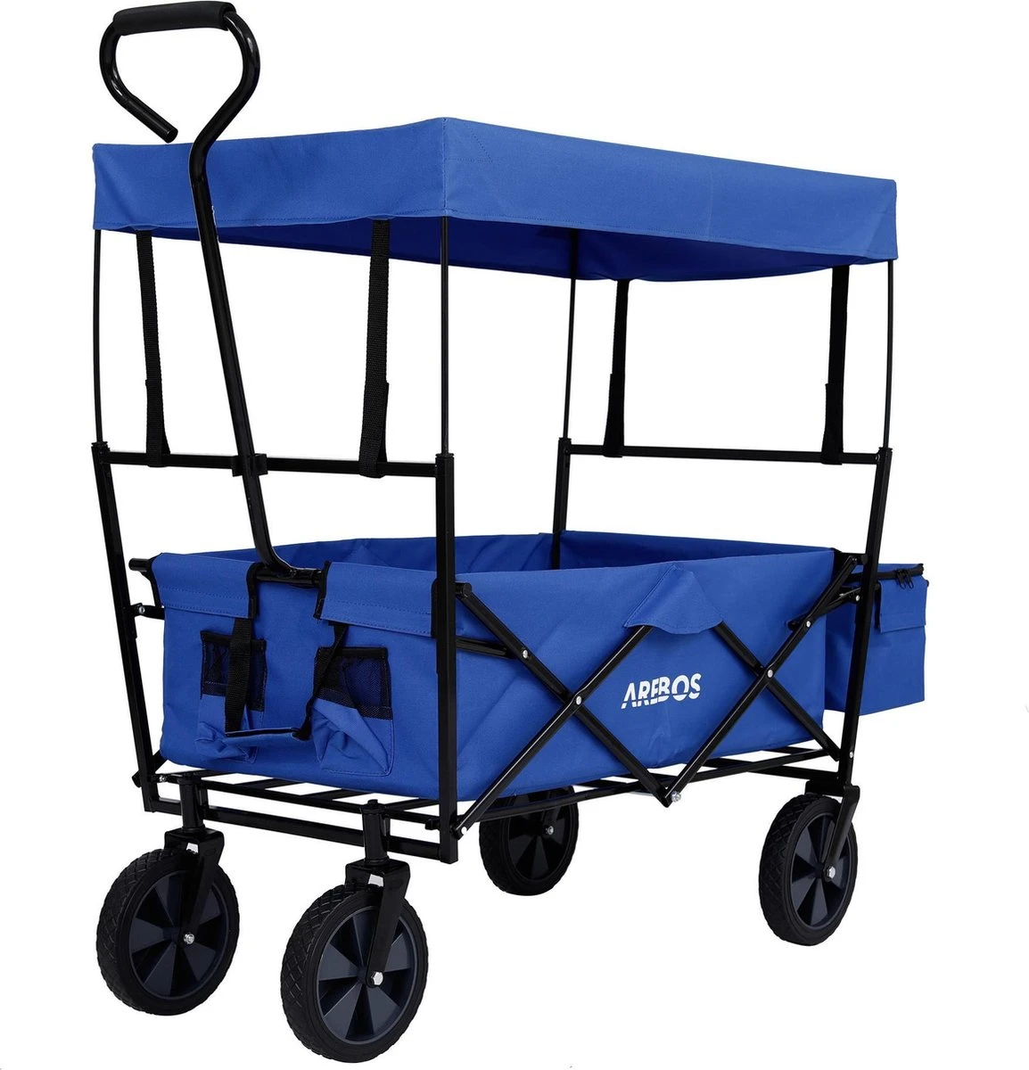 AREBOS Handwagen Vouwbare Dak Handwagen Vouwbare Trolley Uitrustingswagen Blauw 4 AREBOS Handwagen Vouwbare Dak Handwagen Vouwbare Trolley Uitrustingswagen Blauw - Afbeelding 2