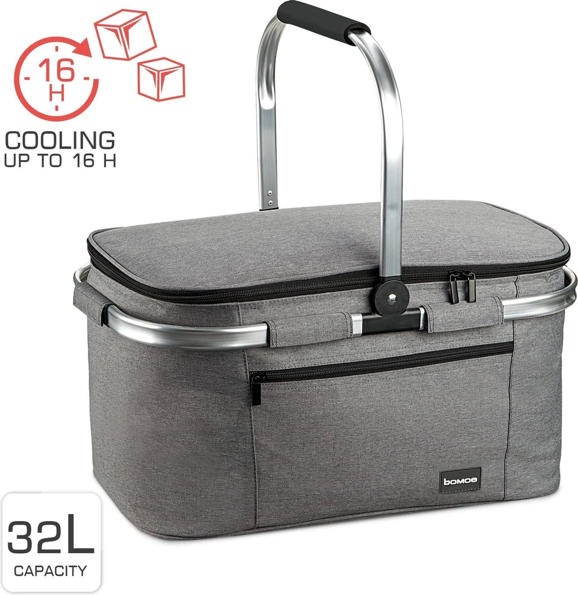 Bomoe Koeltas Picknickmand Opvouwbaar IceBreezer K47 - 47x27x26 Cm - 32 Liter- Perfect Voor Barbecues Of Boodschappen 3 Bomoe Koeltas Picknickmand Opvouwbaar IceBreezer K47 - 47x27x26 Cm - 32 Liter- Perfect Voor Barbecues Of Boodschappen