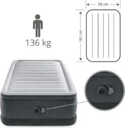 Intex Luchtbed - 1-Persoons - 99 X 191 X 46 Cm - Grijs - Met Ingebouwde Pomp, Hoeslaken Antraciet En Reparatieset 19 Intex Luchtbed - 1-Persoons - 99 X 191 X 46 Cm - Grijs - Met Ingebouwde Pomp, Hoeslaken Antraciet En Reparatieset -Buiten Kamperen Apparatuur 1177x1200 1