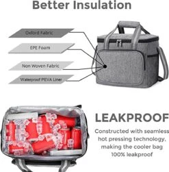 IBright Koeltas Opvouwbaar 15 Liter - 4 Laags Geïsoleerde Lunchtas - Waterdicht - Zwart -Buiten Kamperen Apparatuur 1182x1200 5