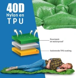 TRVLMORE Slaapmat - Zelfopblazend - 1 Persoons - Ingebouwde Pomp En Kussen - Groen -Buiten Kamperen Apparatuur 1183x1200 3