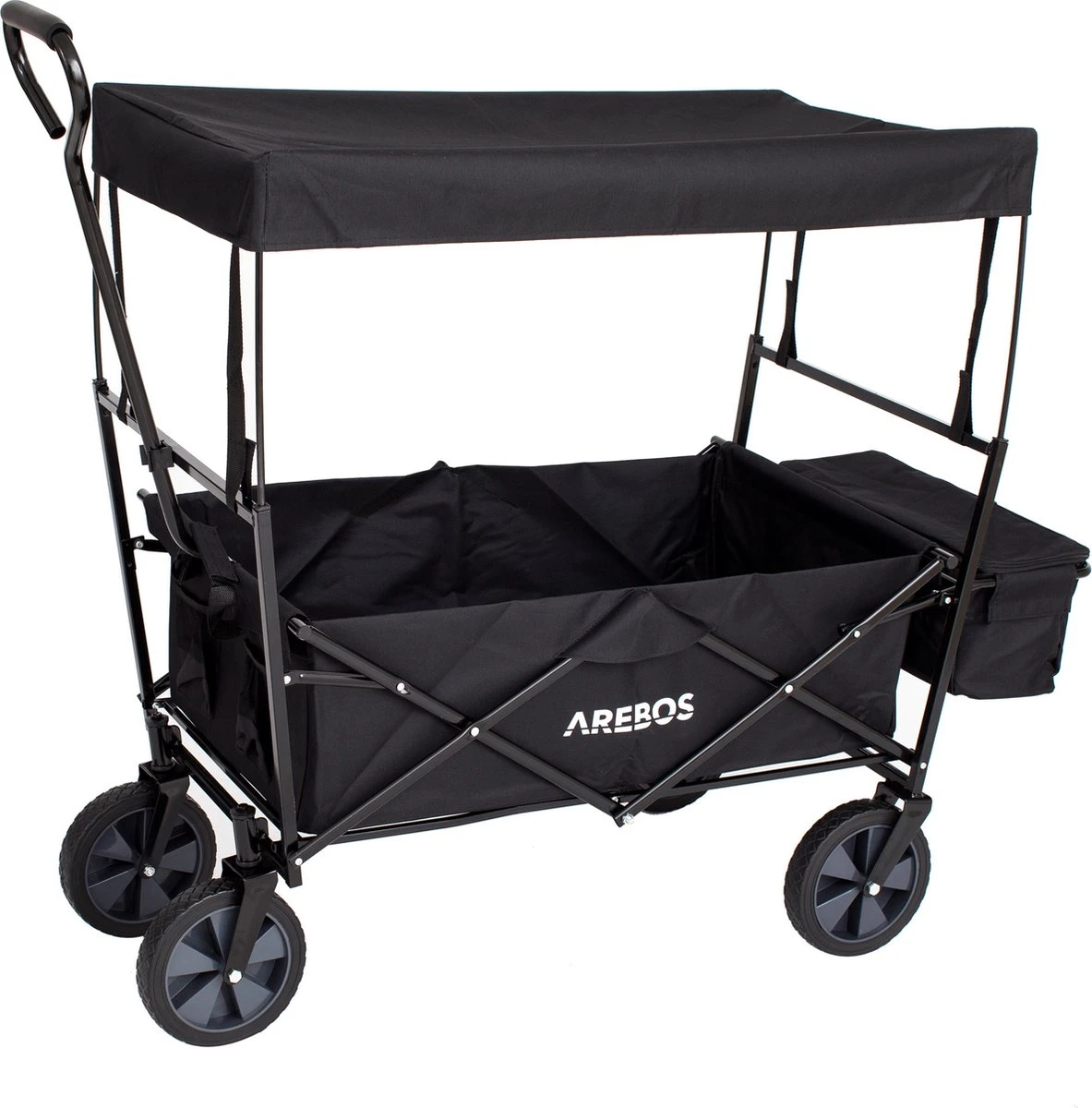 AREBOS Handwagen Vouwbare Dak Handwagen Vouwbare Trolley Uitrustingswagen Zwart 12 AREBOS Handwagen Vouwbare Dak Handwagen Vouwbare Trolley Uitrustingswagen Zwart - Afbeelding 10