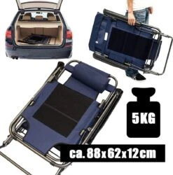 Ligstoel 155x60cm - Opvouwbaar Campingstoel Ligbed Strandstoel Tuinstoel Vouwligstoel Blauw -Buiten Kamperen Apparatuur 1184x1200 3