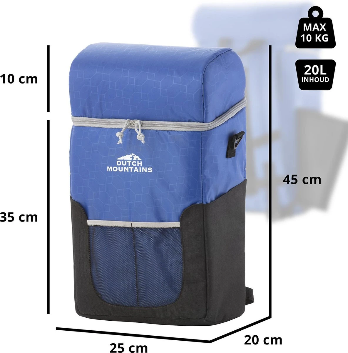 Dutch Mountains Koeltas Rugzak | Cooler Backpack 20 Liter | Picknicktas | Lunchtas | Koelrugzak | Strandtas | Blauw 5 Dutch Mountains Koeltas Rugzak | Cooler Backpack 20 Liter | Picknicktas | Lunchtas | Koelrugzak | Strandtas | Blauw - Afbeelding 3