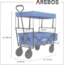 AREBOS Handwagen Vouwbare Dak Handwagen Vouwbare Trolley Uitrustingswagen Blauw 19 AREBOS Handwagen Vouwbare Dak Handwagen Vouwbare Trolley Uitrustingswagen Blauw -Buiten Kamperen Apparatuur 1188x1200 14