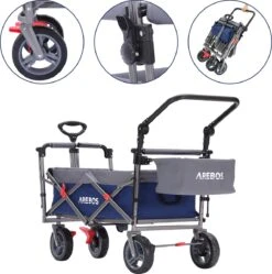 AREBOS Premium Steekwagen Met Dak Opvouwbare Tuinkar Handkar Bolderkar Blauw / Grijs 20 AREBOS Premium Steekwagen Met Dak Opvouwbare Tuinkar Handkar Bolderkar Blauw / Grijs -Buiten Kamperen Apparatuur 1191x1200 3