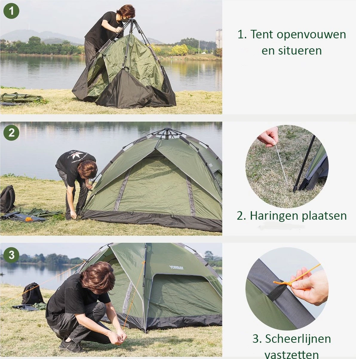 Sens Design Pop Up Tent - Tent - 2-3 Personen 4 Sens Design Pop Up Tent - Tent - 2-3 Personen - Afbeelding 2