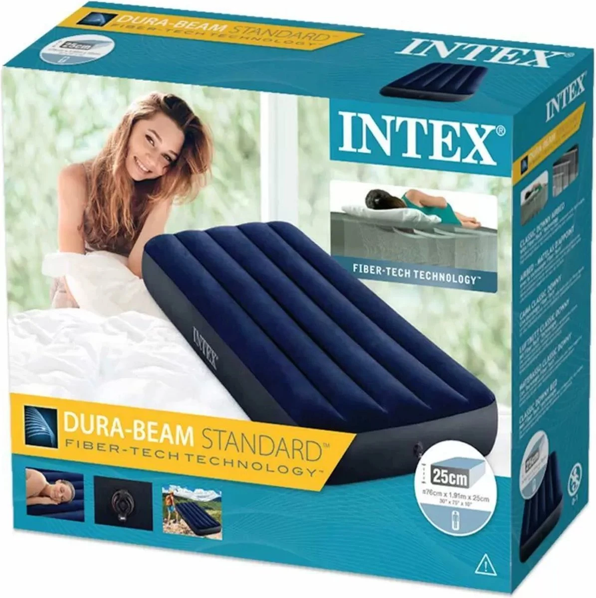Intex Downy Twin Luchtbed - 1-persoons - 191x76x22 Cm 15 Intex Downy Twin Luchtbed - 1-persoons - 191x76x22 Cm - Afbeelding 13