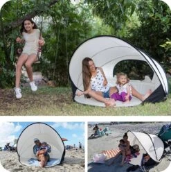 Deryan Luxe Pop Up Strandtent XXL - Anti-UV 50+ - Cream -Buiten Kamperen Apparatuur 1196x1200 3