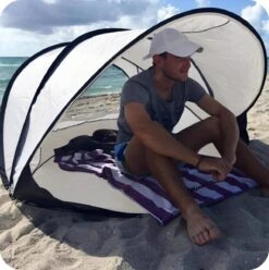 Deryan Luxe Pop Up Strandtent XXL - Anti-UV 50+ - Cream -Buiten Kamperen Apparatuur 1196x1200 5