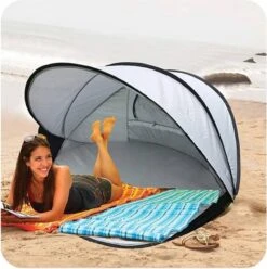 Deryan Luxe Pop Up Strandtent XXL - Anti-UV 50+ - Zilver -Buiten Kamperen Apparatuur 1197x1200 2