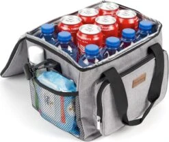 Packaway 4 Laags Geïsoleerde Koeltas - Lunchtas 15 Liter - Grijs -Buiten Kamperen Apparatuur 1200x1006
