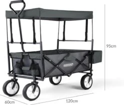 Monzana Bolderkar Opvouwbaar - 100 Liter - Met Afneembaar Dak Grijs -Buiten Kamperen Apparatuur 1200x1020 4
