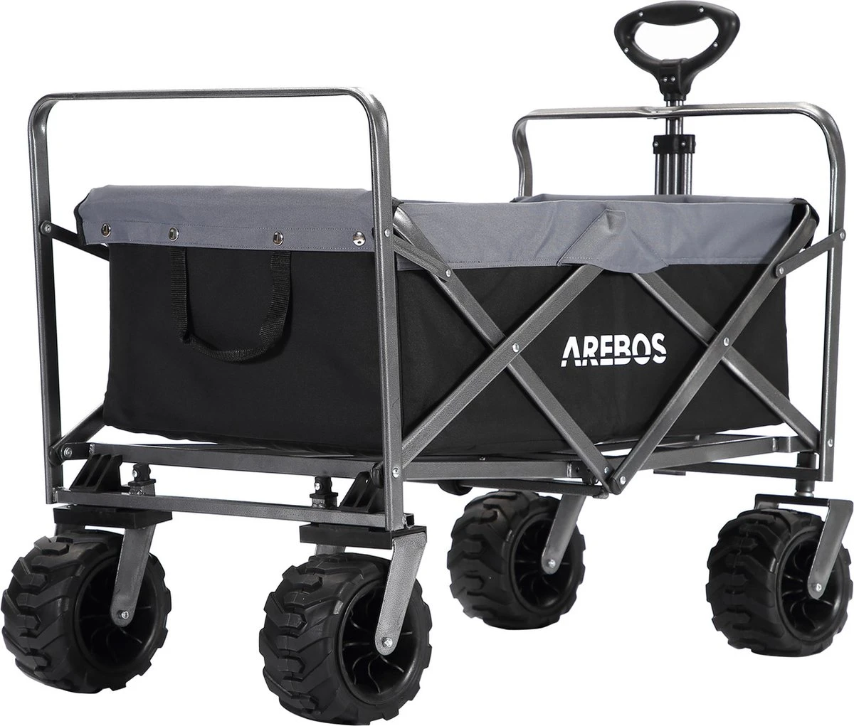 AREBOS Handkar | Transportwagen | Apparatuurwagen | Opvouwbaar | Zwart / Grijs 11 AREBOS Handkar | Transportwagen | Apparatuurwagen | Opvouwbaar | Zwart / Grijs - Afbeelding 9