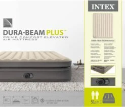 Intex Prime Comfort - Luchtbed - 2-Persoons - 152x203x51 Cm (BxLxH) - Grijs - Met Ingebouwde Motorpomp -Buiten Kamperen Apparatuur 1200x1029