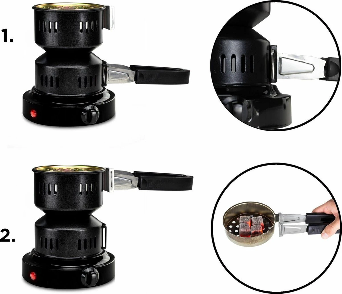 SMH LINE® Kolenbrander - Elektrische Kolenbrander - 600W - Incl. Tang 4 SMH LINE® Kolenbrander - Elektrische Kolenbrander - 600W - Incl. Tang - Afbeelding 2