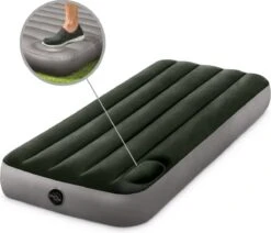 Intex Luchtbed - 1-Persoons - 76 X 191 X 25 Cm - Groen - Met Ingebouwde Voetpomp + Hoeslaken Wit + Reparatieset -Buiten Kamperen Apparatuur 1200x1032 3