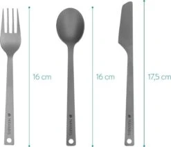 Navaris Campingbestek Van Titanium - Set Met Vork, Mes En Lepel - Bestekset Voor Onderweg En Op Reis - Inclusief Karabijnhaak En Bewaarzakje -Buiten Kamperen Apparatuur 1200x1034 8