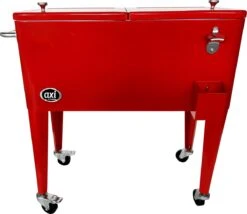 AXI Retro Cooler Rood - Koeler Met Wielen - 76L Inhoud - Koelbox Met Aftapkraan -Buiten Kamperen Apparatuur 1200x1040 5