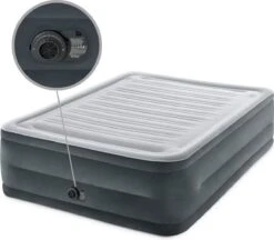 Intex Luchtbed - 2-Persoons - 152 X 203 X 33 Cm - Grijs - Met Ingebouwde Pomp, Hoeslaken Wit En Reparatieset -Buiten Kamperen Apparatuur 1200x1047 3