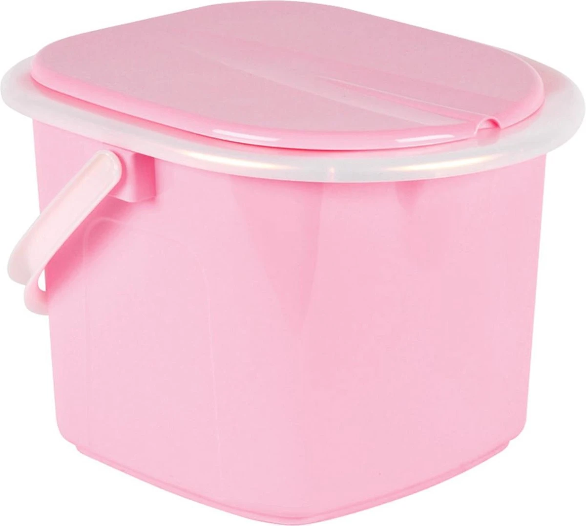 Branq Toiletemmer Draagbaar Met Deksel - 15,5L - Roze 4 Branq Toiletemmer Draagbaar Met Deksel - 15,5L - Roze - Afbeelding 2
