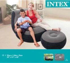 Intex Lounge Stoel - Ultra Lounge - Opblaasbaar - Grijs/zwart -Buiten Kamperen Apparatuur 1200x1080 2