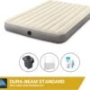 Intex Luchtbedset Intex Luchtbed - 2-Persoons - 152 X 203 X 25 Cm - Beige + Intex Elektrische Pomp - 650 Liter/min + Hoeslaken Wit + Reparatieset -Buiten Kamperen Apparatuur 1200x1082 2
