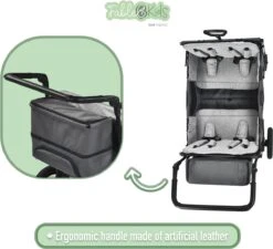 FableKids LEO X4Plus Opvouwbare Wagen Met Dak Fossil Grey -Buiten Kamperen Apparatuur 1200x1091 2