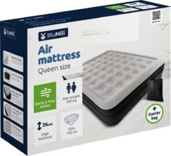 BluMill Luchtbed - 2-persoons - Ingebouwde Pomp - 203x152x36 Cm - Duurzame Keuze -Buiten Kamperen Apparatuur 1200x1094 3
