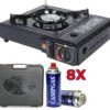 Borvat® |Draagbare Gasfornuis - Camping Kookstel - Inclusief 8 Gasflessen - Gas Stove - Gasfornuis - Kooktoestel - Outdoor - Op Reis + Gratis Smartphone Auto Magneethouder. -Buiten Kamperen Apparatuur 1200x1103 7
