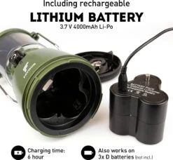 Favour L0818 Retro Camping Lamp Oplaadbaar LED, 320 Lumen, IP64 Waterdicht, Draagbare Kampeerlamp, Tentlamp, Acculamp, Traploos Dimbare Lamp Incl. Kaarslicht-modus, Groen -Buiten Kamperen Apparatuur 1200x1106 13