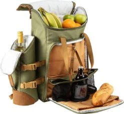 Cabinmax Koeltas - Koelrugzak - Picknick - Picknicktas Met Flessenhouder - Koelrugtas 24L - Olive Green -Buiten Kamperen Apparatuur 1200x1110 3