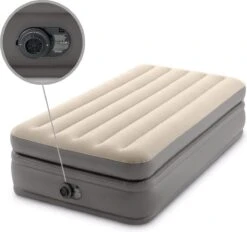 Intex Prime Comfort - Luchtbed - 1-Persoons - 99x191x51 Cm (BxLxH) - Grijs - Met Ingebouwde Motorpomp -Buiten Kamperen Apparatuur 1200x1126 1