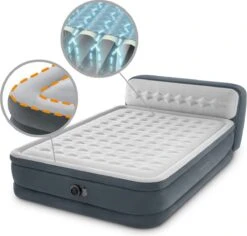 Intex 64448 - Queen Deluxe Ultra-Plush Zelfopblazend 2-persoons Luchtbed Met Hoofdboord (203x152x46cm) -Buiten Kamperen Apparatuur 1200x1146 1