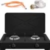 TronicXL Turbo Campingkooktoestel Met 2 Vlammen Aluminium Brander Gasaansluitslang En Drukregelaar, Gasfornuis, Gas, Zwart, Inclusief Draadgaas 2 TronicXL Turbo Campingkooktoestel Met 2 Vlammen Aluminium Brander Gasaansluitslang En Drukregelaar, Gasfornuis, Gas, Zwart, Inclusief Draadgaas -Buiten Kamperen Apparatuur 1200x1147 6
