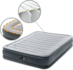 Intex Luchtbed - Twijfelaar - 137 X 191 X 33 Cm - Grijs - Met Ingebouwde Pomp, Hoeslaken Antraciet En Reparatieset 19 Intex Luchtbed - Twijfelaar - 137 X 191 X 33 Cm - Grijs - Met Ingebouwde Pomp, Hoeslaken Antraciet En Reparatieset -Buiten Kamperen Apparatuur 1200x1152