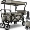Tresko- Bolderkar, Grijs, Opvouwbaar, Met Dakje, Geschikt Tot 80 Kg - Bolderwagen - Kinderenvervoer - Bolderkarren - Tuinkar - Kinderwagen -Buiten Kamperen Apparatuur 1200x1156 3
