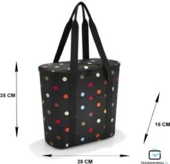 Reisenthel Thermoshopper Koeltas - 15L - Dots Zwart -Buiten Kamperen Apparatuur 1200x1159 3