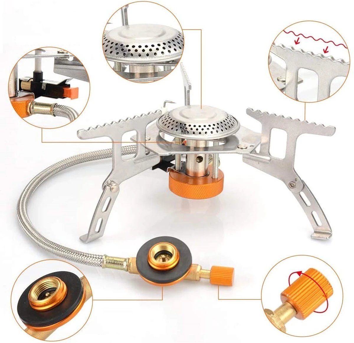 Ultralichte En Opvouwbare Gasbrander Op Pootjes Met Keramische Ontsteking 6 Ultralichte En Opvouwbare Gasbrander Op Pootjes Met Keramische Ontsteking - Afbeelding 4