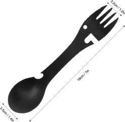 Luverno® - Spork - Incl. Bescherm Hoes - RVS - Bestek To Go - Reisbestek - Keukengadget - 5 In 1 Camping Bestek - Zwart -Buiten Kamperen Apparatuur 1200x1164 13